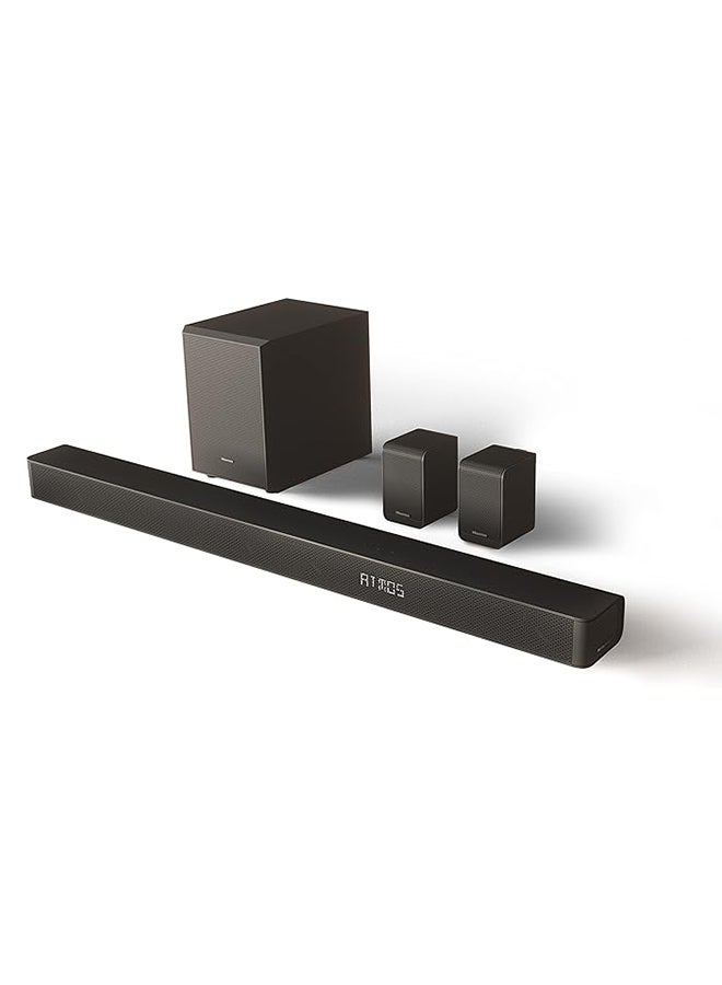 5.1 Channel 340W Dolby Atmos Soundbar With Wireless Subwoofer And Rear Speakers AX5100G Black