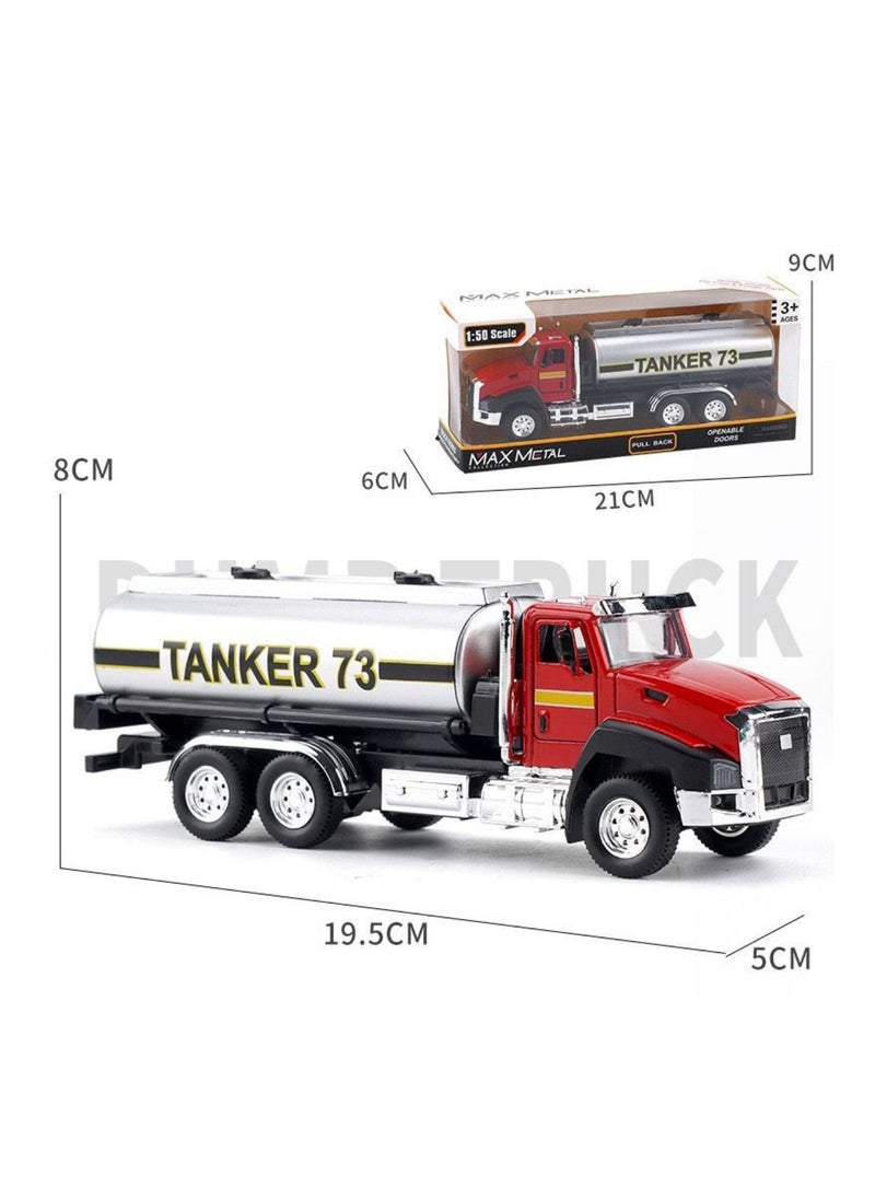 Max Metal Die-Cast Transport Vehicles Truck Toys (3 Pack) 1:50 Pull Back Metal Model (Set R) Fire Ladder Truck, Fire Engine and Fire Tanker Truck