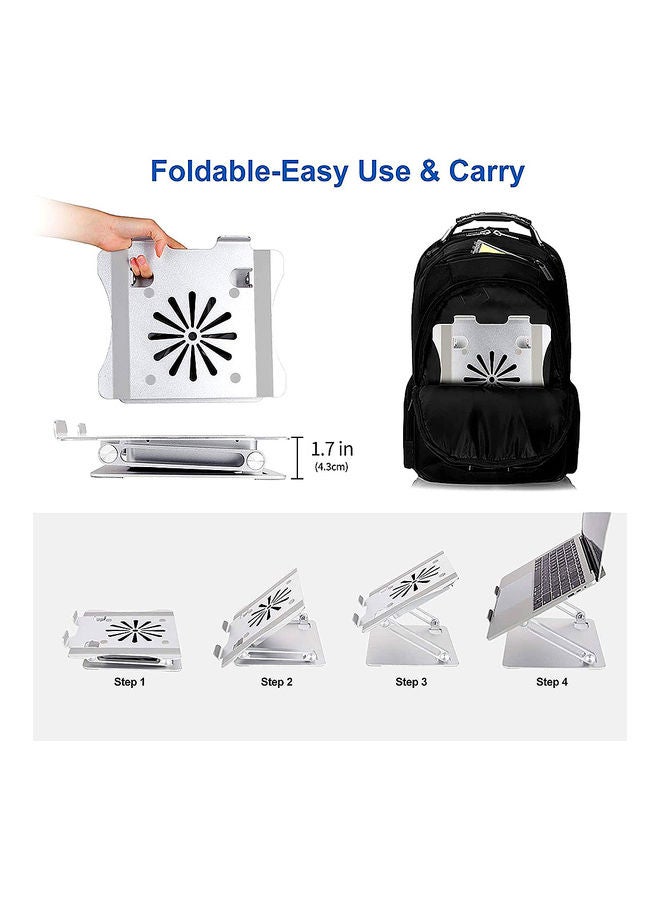 Adjustable Stand with Cooling Fan for 10-17.3 inch Laptop 29.5 x 5.8 x 24.8cm Silver