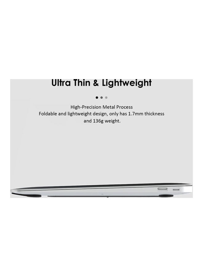 Ultra Thin Laptop Foldable Stand Tabletop 14.3 x 0.5 x 14.2cm Silver