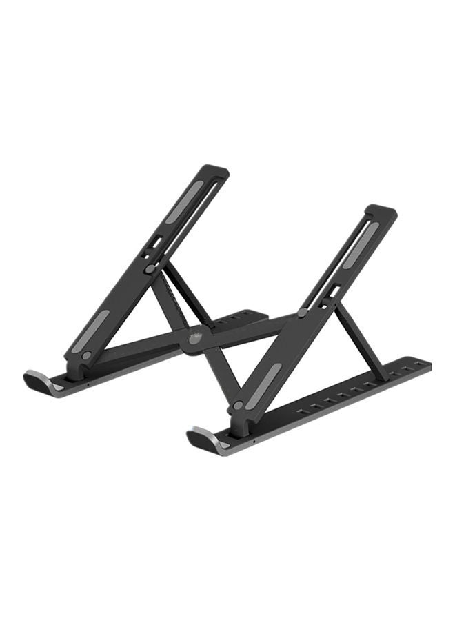 Ultra-thin Adjustable Height Foldable Computer Holder for Laptop Tablet PC 29 x 2.5 x 6.5cm Black
