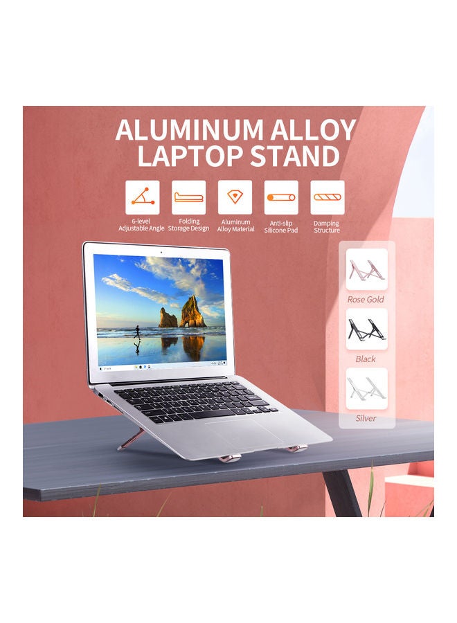 6-Level Adjustable Laptop Stand 27.5x5.5x7.5cm Rose Gold