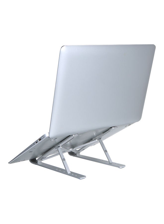 Heightening Aluminum Alloy Foldable Laptop Stand 26 x 2 x 6cm Silver