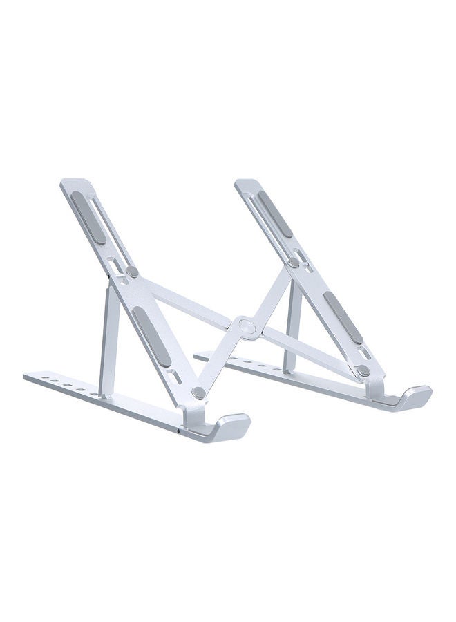 Heightening Aluminum Alloy Foldable Laptop Stand 26 x 2 x 6cm Silver