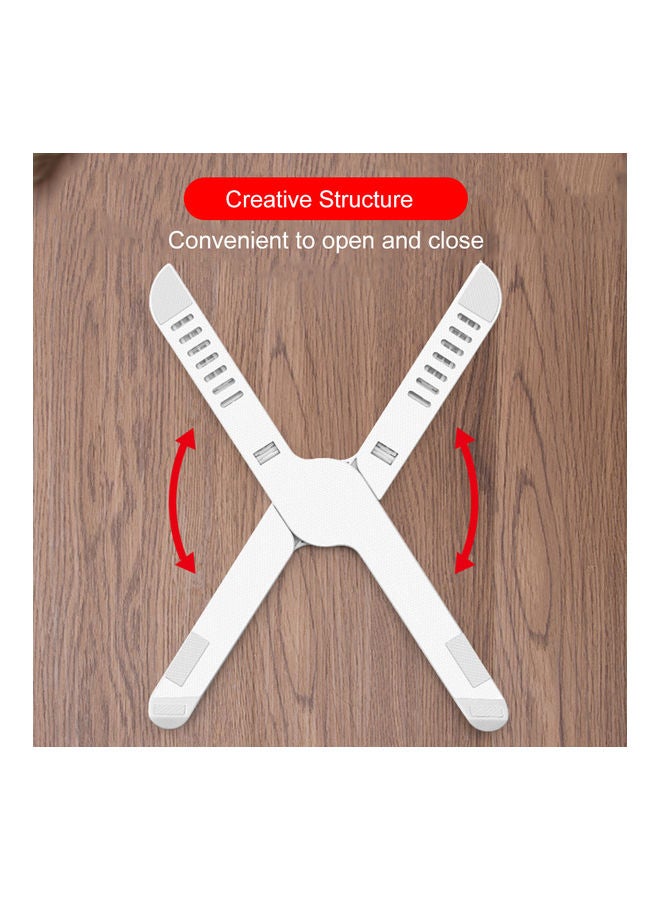 Tabletop Foldable Laptop Stand 27 x 1.5 x 5cm White