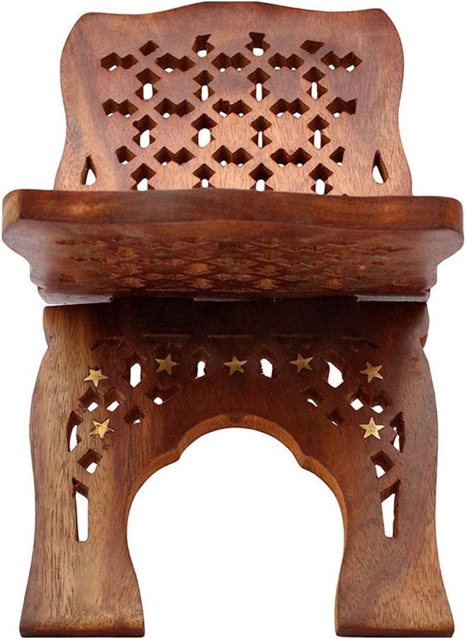 Wooden Foldable Book Holder With Islamic Design Quran Reading Solid Wood Stand Holder Book Stand For Desk Book Stand For Reading Quran Stand Quran Holder 45Cm