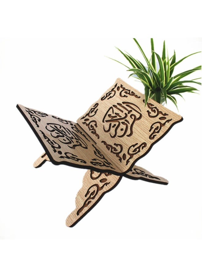 Muslim Al-Quran Rehal Book Stand,Foldable Wooden Prayer Books Shelf for Koran Holy Bible Books,Eid Ramadan Reading Shelf for Muslim Eid Ramadan Religious Gift