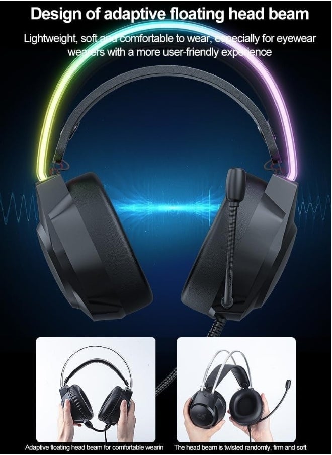 X26 Wired PC Gaming Headphone with Mic and LED Light