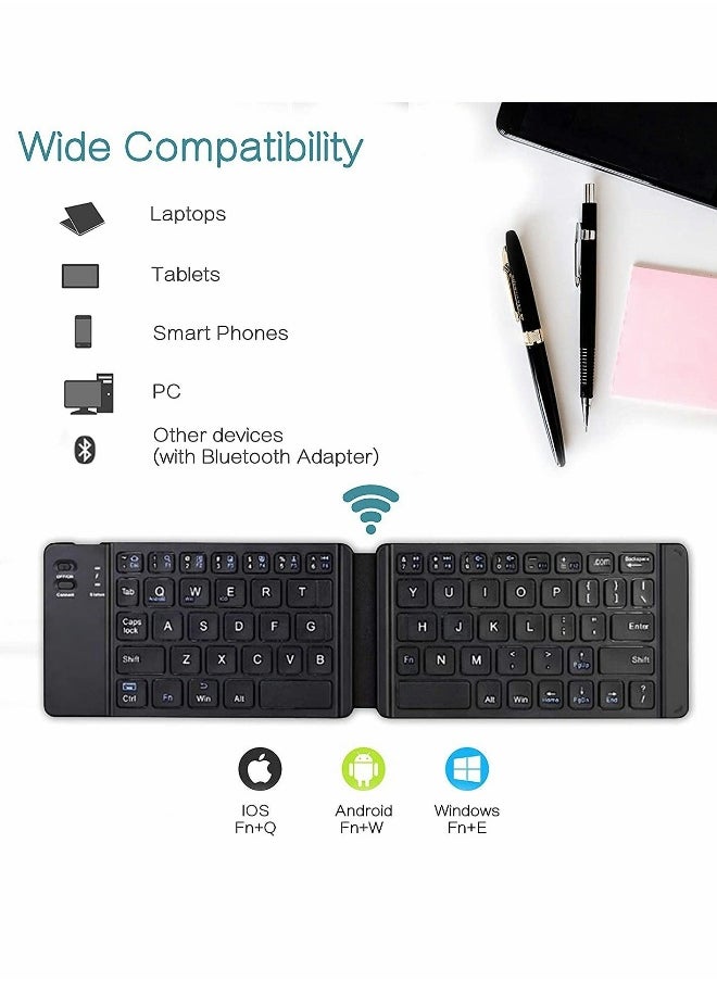 Mini Bluetooth Keyboard, Wireless Foldable Keyboard