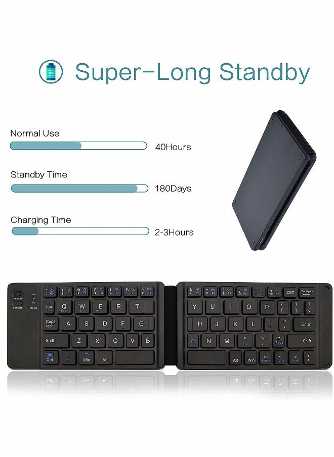 Mini Bluetooth Keyboard, Wireless Foldable Keyboard