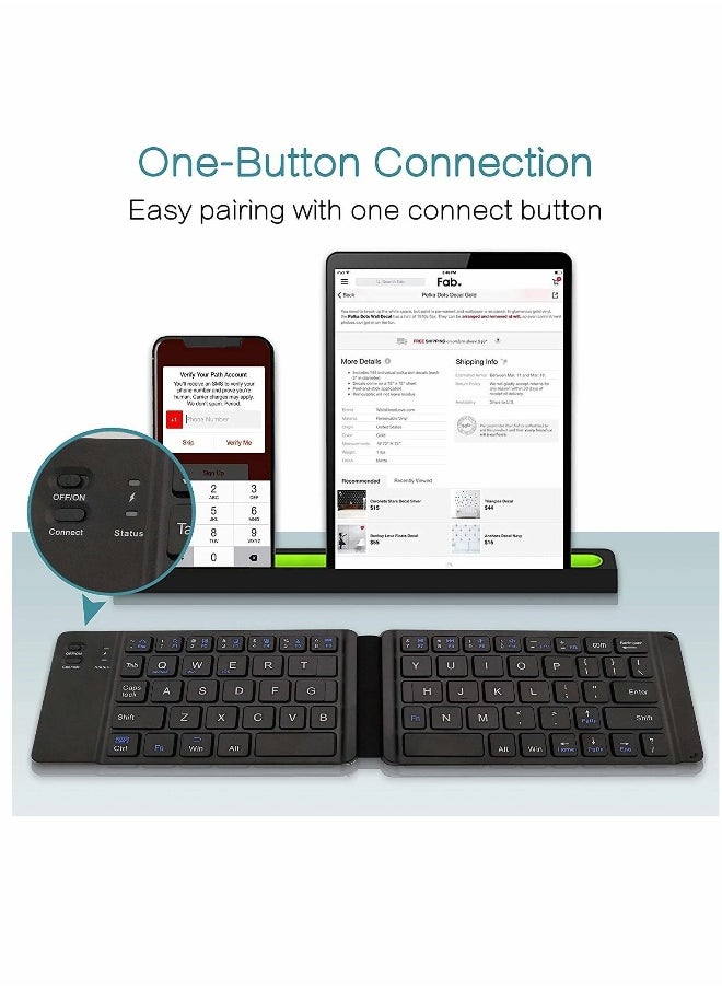 Mini Bluetooth Keyboard, Wireless Foldable Keyboard