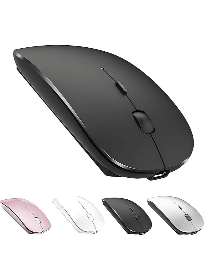 Bluetooth Mouse Rechargeable Wireless Mouse for Notebook,Bluetooth Wireless Mouse for Laptop Bluetooth Mouse for PC Black (Black)