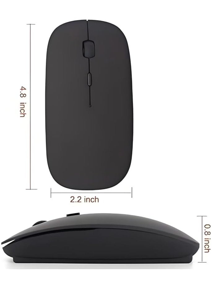 Bluetooth Mouse Rechargeable Wireless Mouse for Notebook,Bluetooth Wireless Mouse for Laptop Bluetooth Mouse for PC Black (Black)