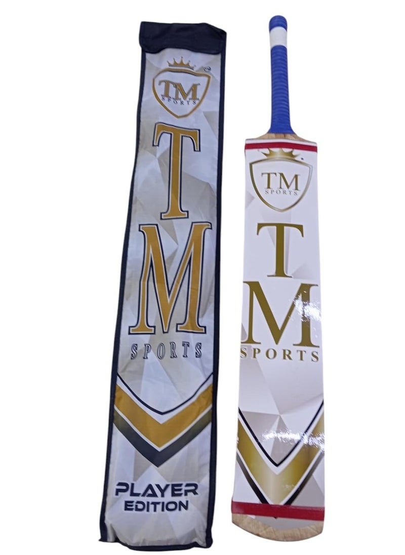 TM sports Taimoor Mirza Edition Cricket Bat for Tennis Ball and Tape Ball Cricket with Cover - for Professionals with cover bag