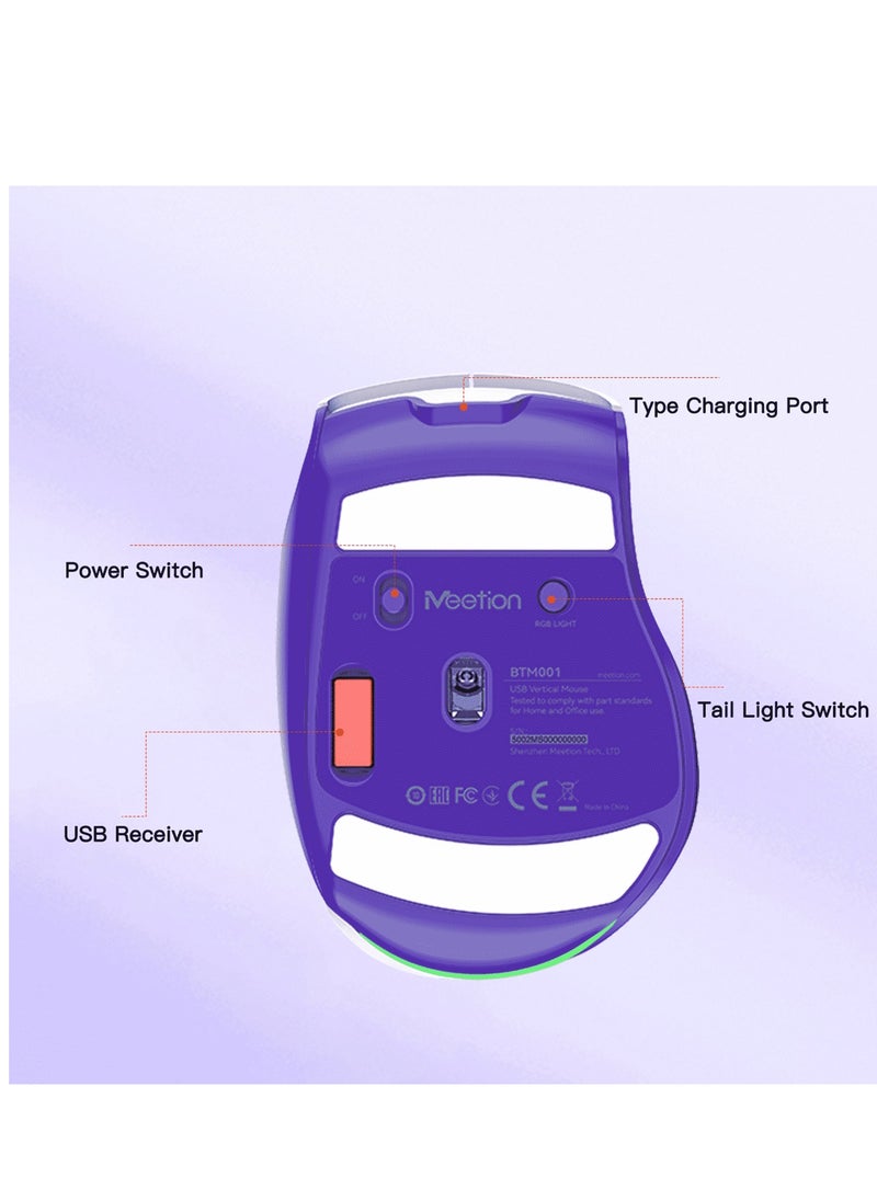 MEETION Wireless Dual-Mode Ergonomic Mouse BTM001 Ergonomic Design 2.4g Bluetooth Dual Mode Multiple Colors Available