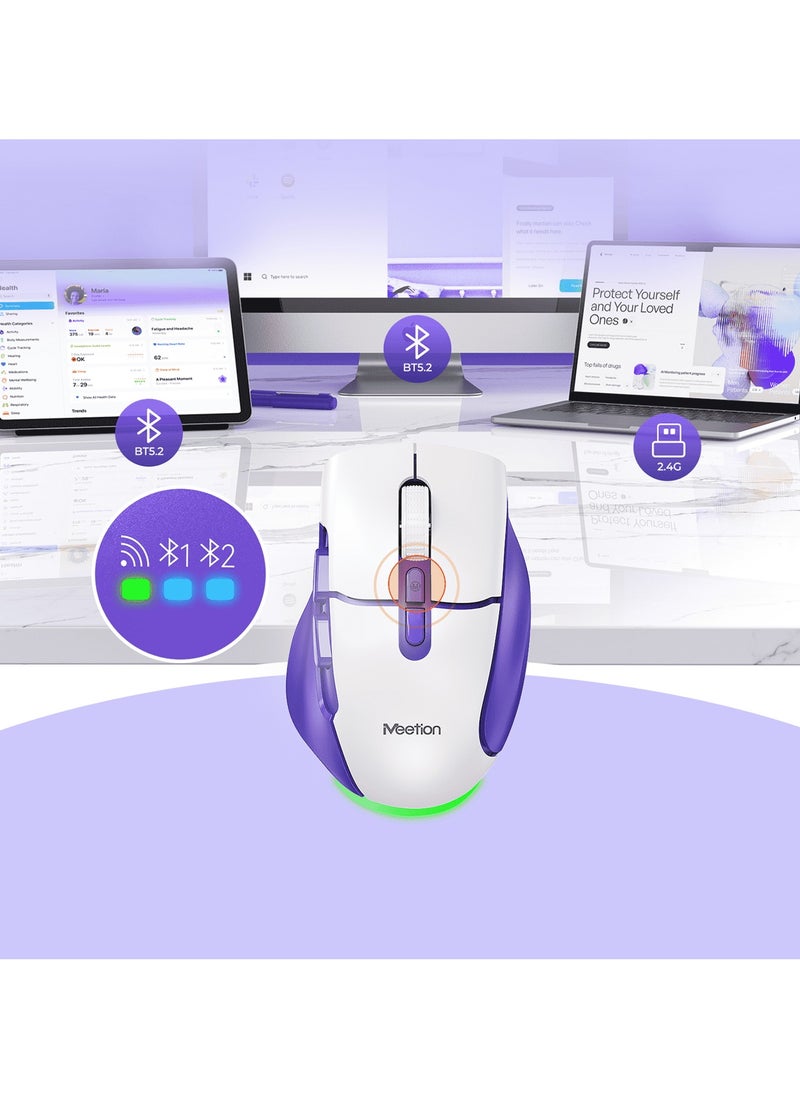 MEETION Wireless Dual-Mode Ergonomic Mouse BTM001 Ergonomic Design 2.4g Bluetooth Dual Mode Multiple Colors Available