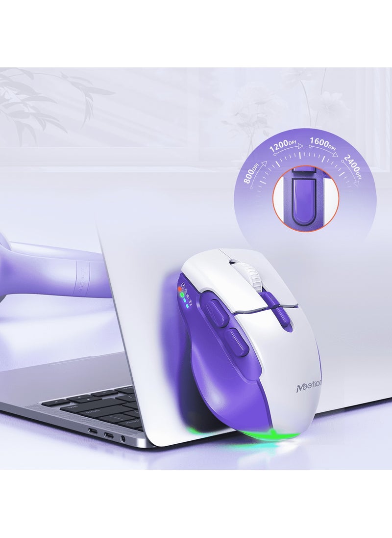 MEETION Wireless Dual-Mode Ergonomic Mouse BTM001 Ergonomic Design 2.4g Bluetooth Dual Mode Multiple Colors Available