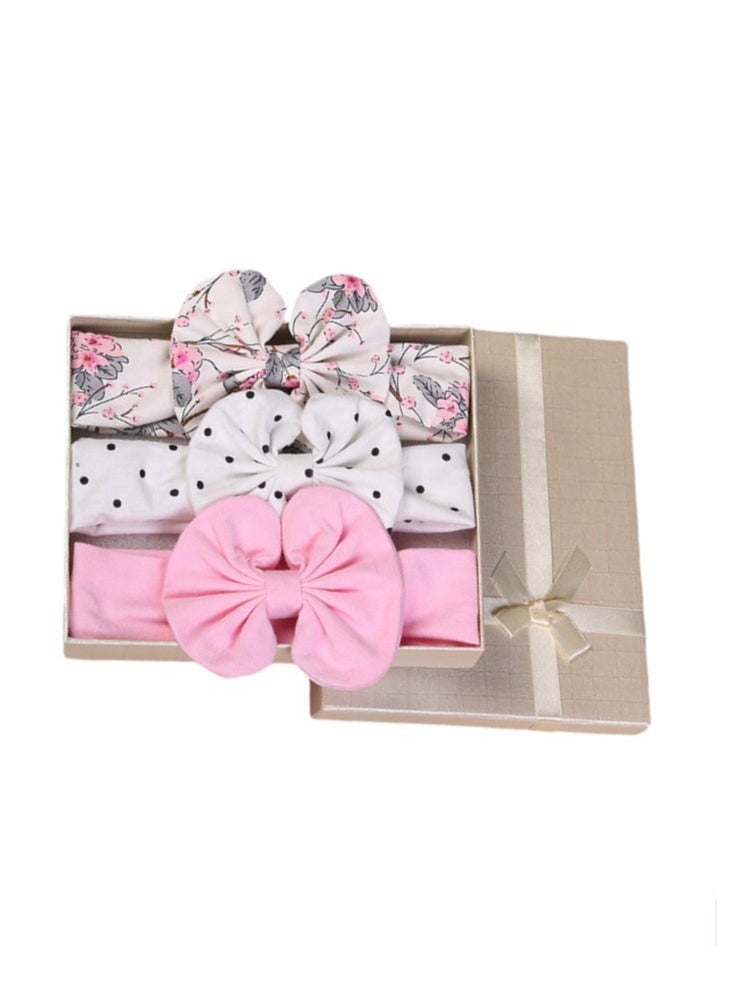 Bambimici - Olivia Box of 3 Heandband Ribbon - White Polka