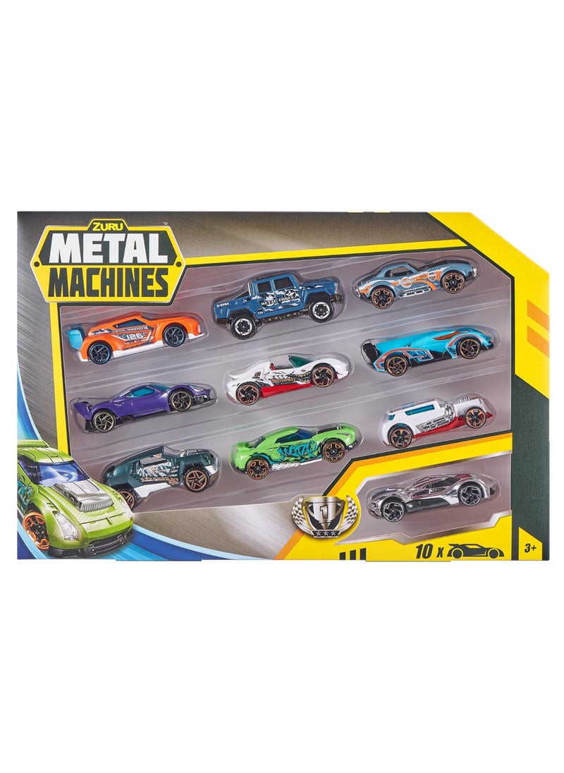 Zuru Metal Machines Mini Racing Car Toy (Set A) (10 Pack) Collectible Mini Vehicle Toy Cars for Boys Kids Gift Set