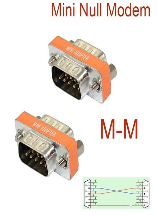 DB9 Mini Null Modem plug Adapter Gender Changer Cross Data Transfer Serial Port Adapter Male to Male