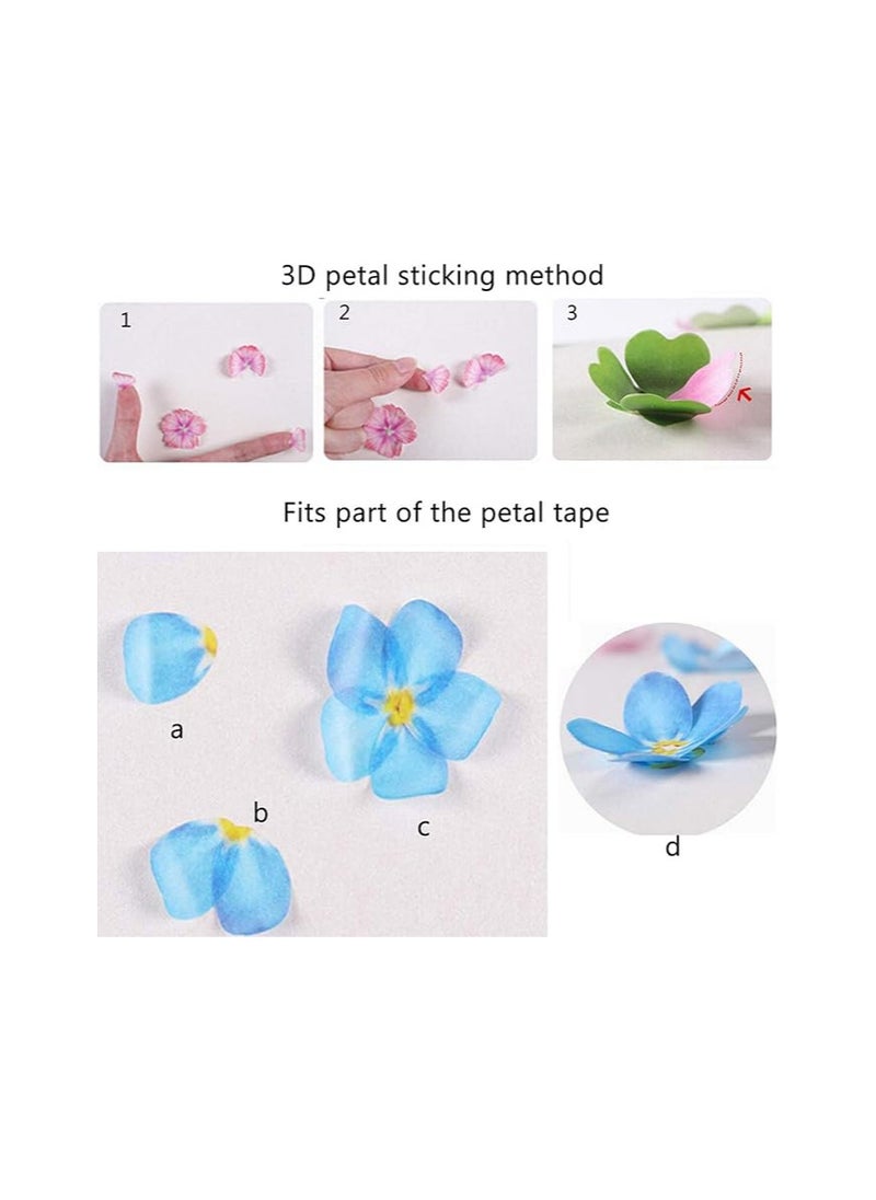 HASTHIP® 4 Roll Creative Flower Petal Washi Tape, Masking Tape Decorative Decals, DIY Petal Stickers for Scrapbooking, Diary, Bullet Journal, Planner, 200 Petals/Roll (Purple)