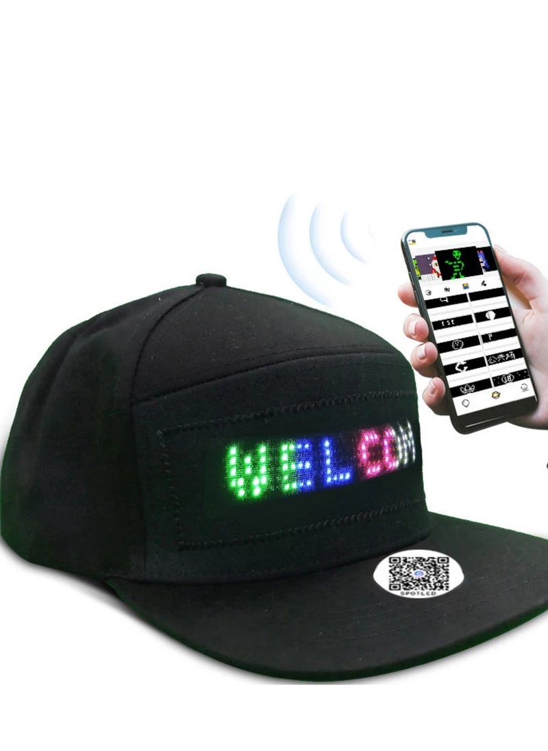 LED Cap Programmable APP Control Editable Colorful LED Hat For Outdoor Carnival