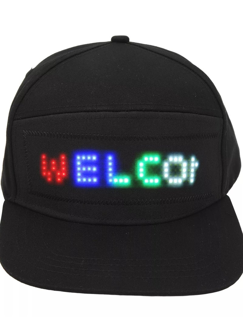 LED Cap Programmable APP Control Editable Colorful LED Hat For Outdoor Carnival