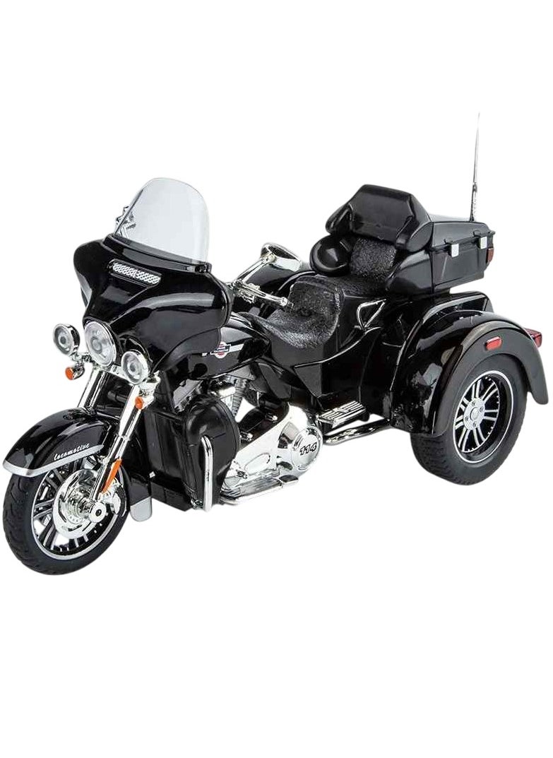 1:9 Ratio Harley Davidson Tri Glide Ultra Alloy Die Cast Bike Model, Long Lasting Durable Multifunction Simulation Model Toy, Off Road Vehicle With Light Sound Toys For Kids Gift, (1pc, Black)