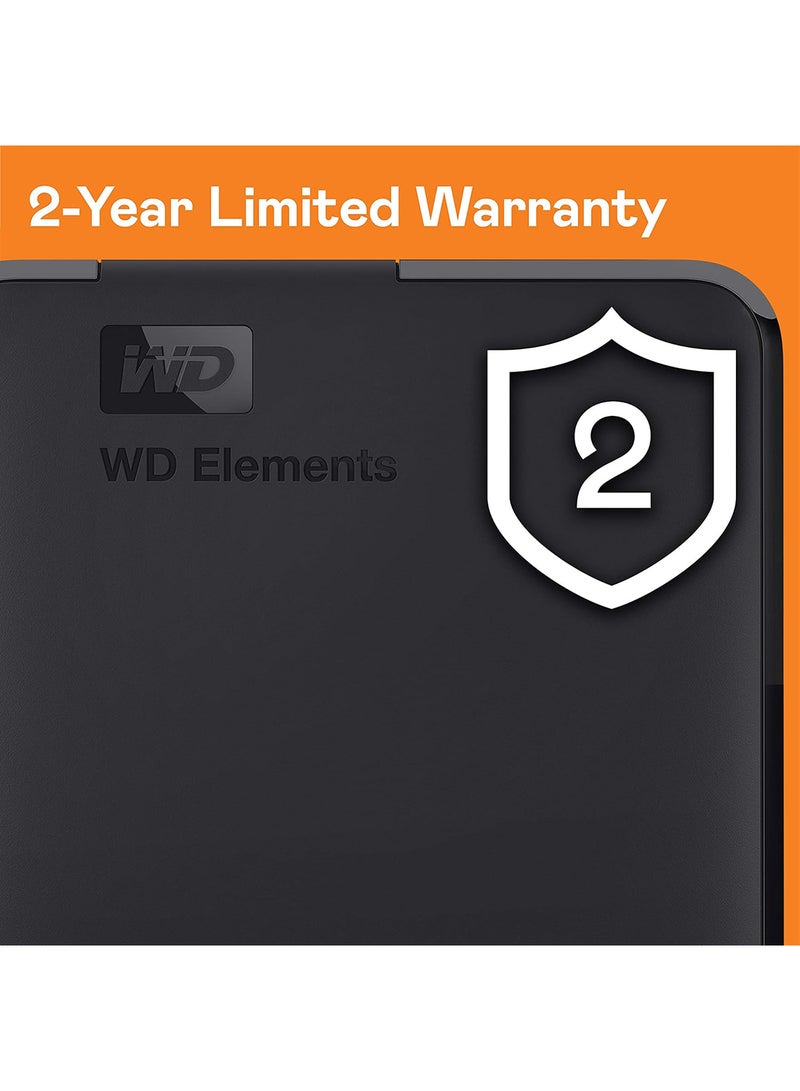 6TB Elements Portable External Hard Drive for Windows, USB 3.2 Gen 1/USB 3.0 for PC & Mac, Plug and Play Ready - WDBHJS0060BBK-WESN 6 TB