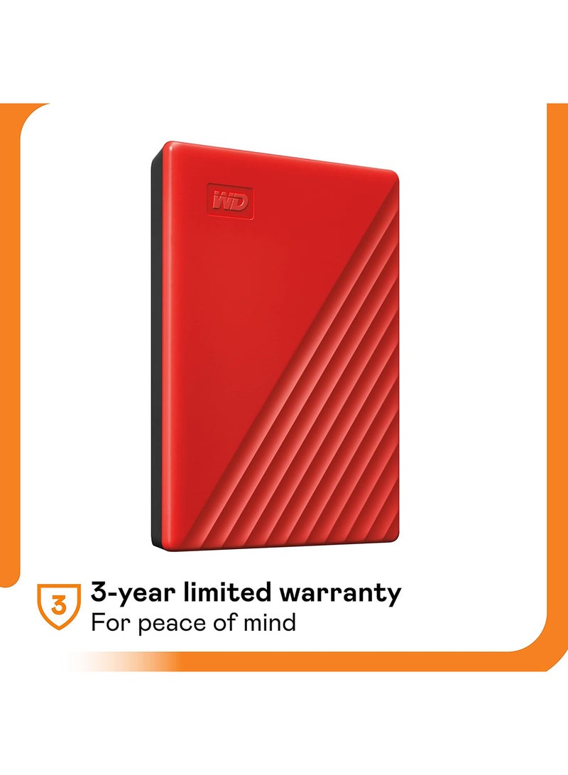 6 TB My Passport Portable Hdd Usb 3.0 With Software For Device Management, Backup And Password Protection - Red - Works With Pc, Xbox And PS4 6 TB