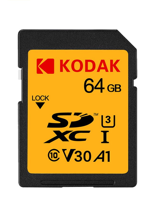 UHS-I V30 SDXC  SD Memory Card Yellow/black