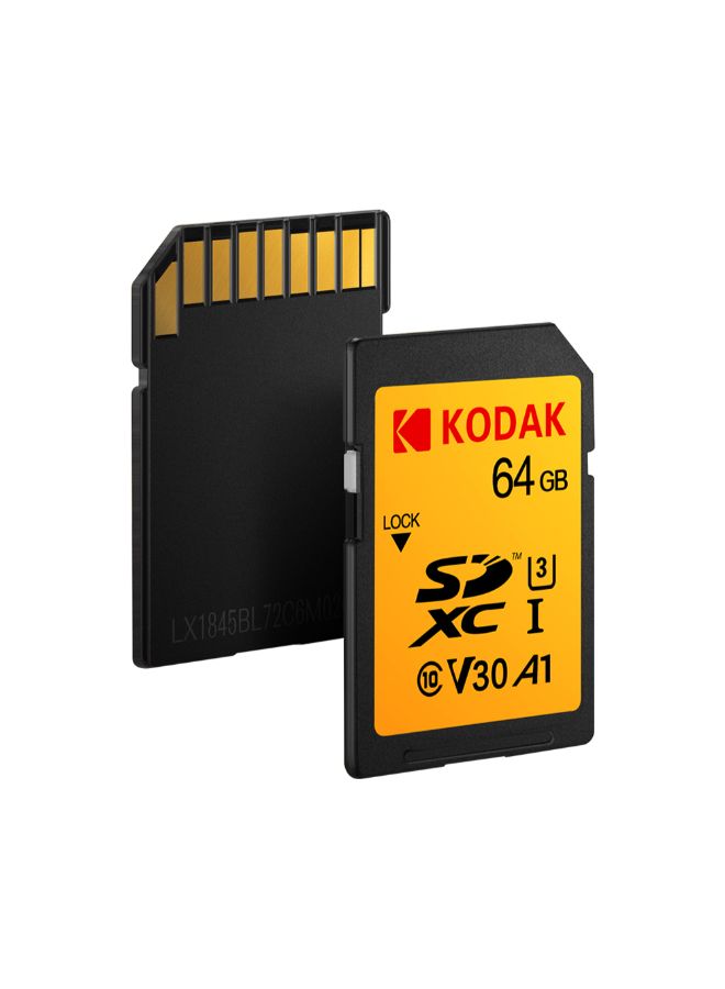 UHS-I V30 SDXC  SD Memory Card Yellow/black