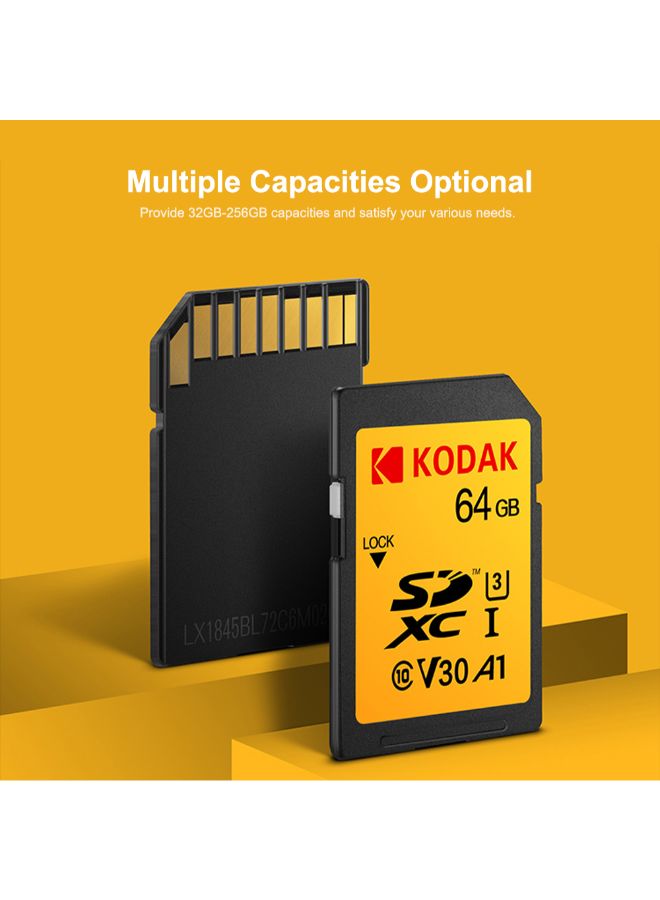 UHS-I V30 SDXC  SD Memory Card Yellow/black