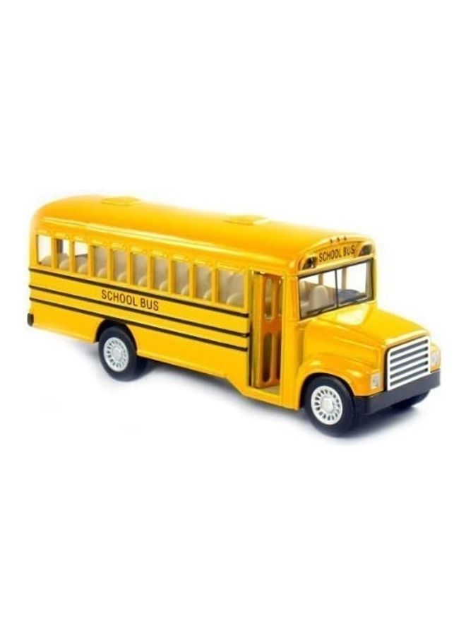 6-Diecast Long Nose School Bus With Pull Back Action And Openable Doors 2inch