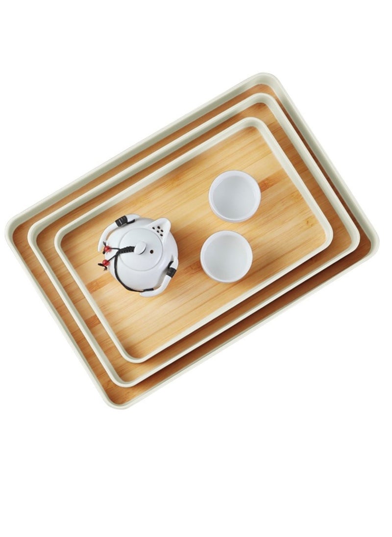 Set of 3 melamine trays for serving tea and coffee