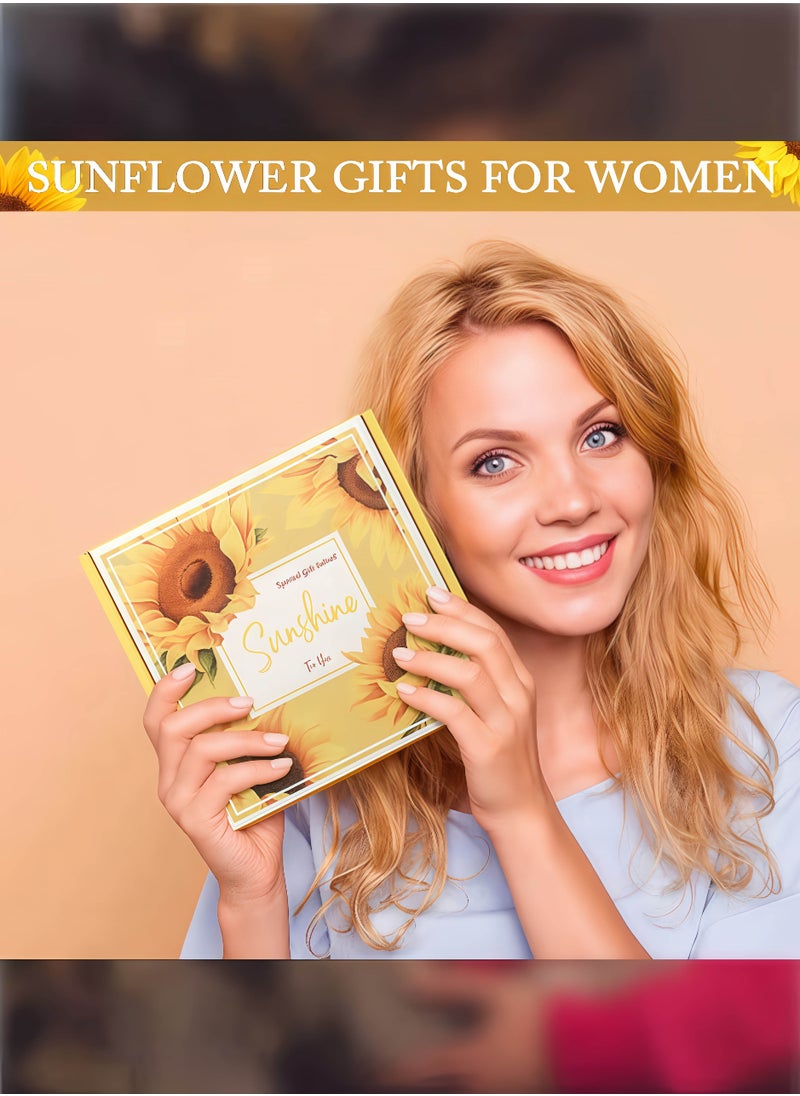 Gifts Basket for Women - Sunflower Gift Box Set Contains 13 Items Inspirational Gift,Get Well Soon Gifts Basket ,Relaxing Spa Care Package for Women Friendship,Friend Gifts for Women