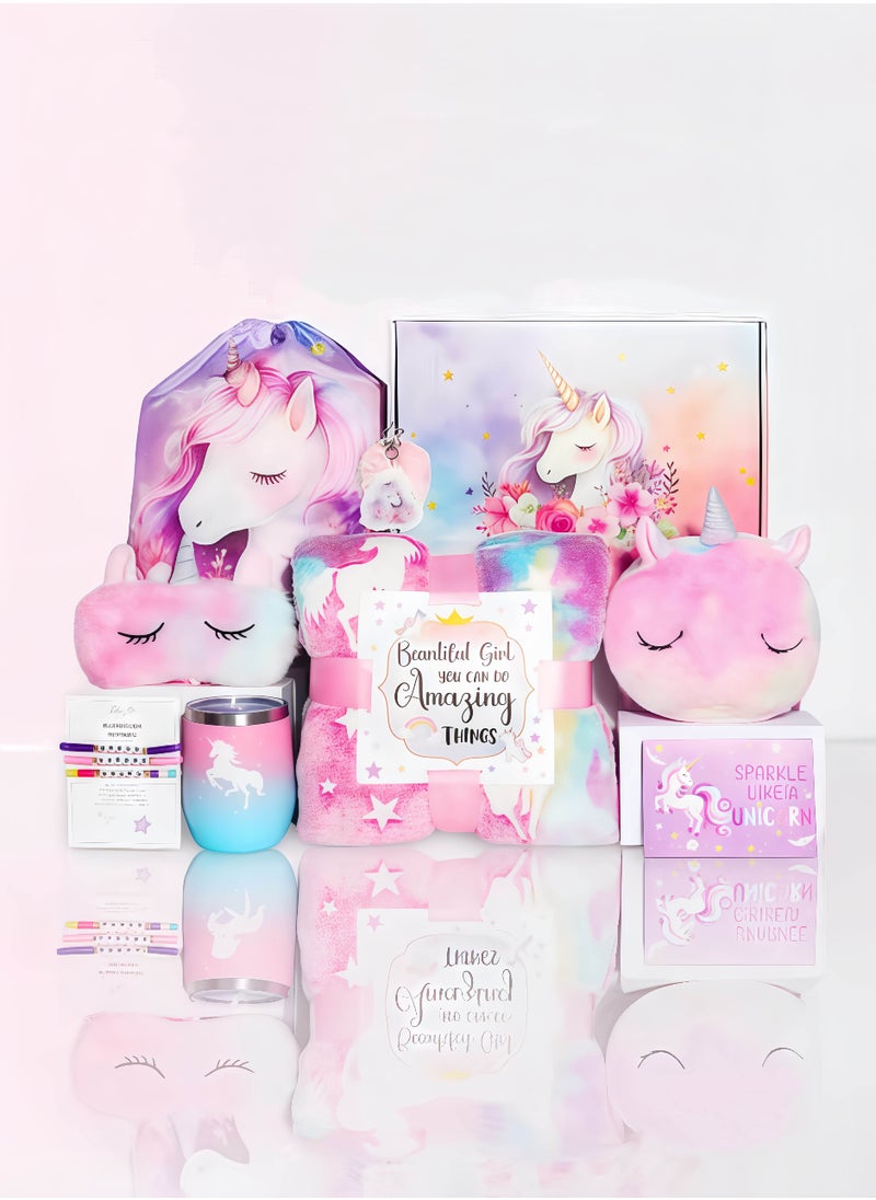 Unicorn Gift Set for Girls, Birthday Gifts, Back-to-School Gifts, Graduation Gifts, and Girls' Toys for Ages 4 to 18 Combined Materials Pink