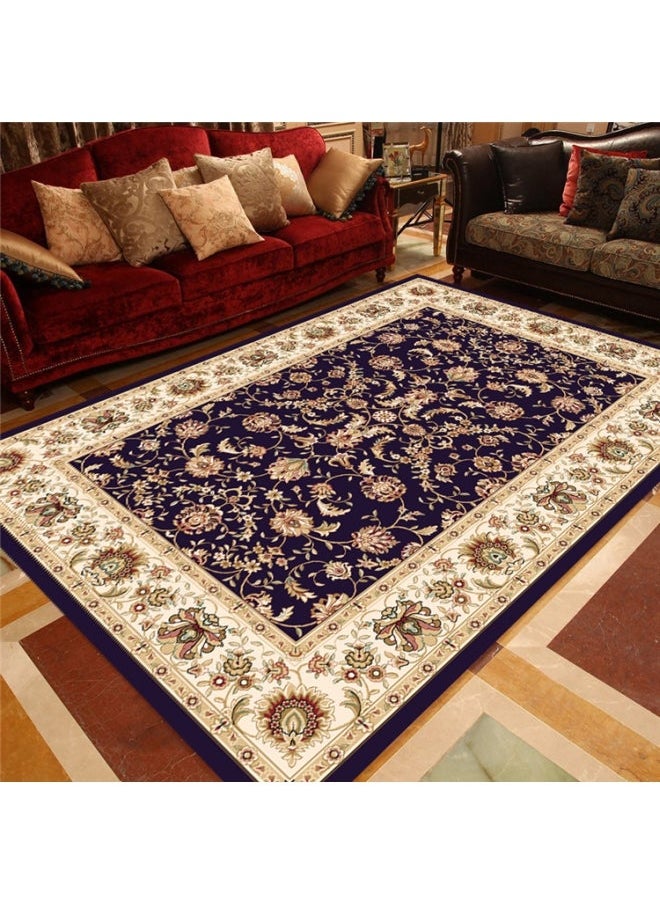 Warm Living Luxurious Modern Printed Rectangular Anti-Slip Carpet Beige/Blue/Brown 140x200cm