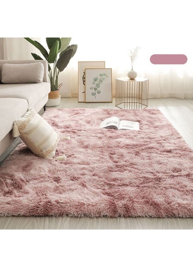 Soft Rugs Fluffy Carpets Tie-Dye Rugs for Living Room Bedroom Nursery Home Decor Non-Slip Machine Washable Carpet Home Decorative Carpet 100x160 cm Pink
