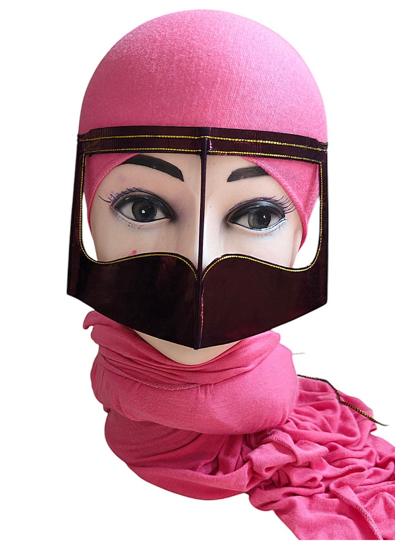 Burqa Maroon Lily Traditional Burqa Arabian Facemask, Hijab, Niqab 4pcs