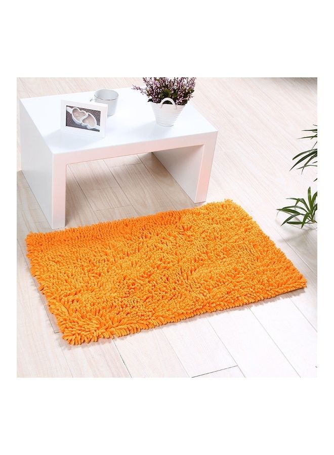 Chenille Non Slip Shaggy Soft Water Absorption Bedroom Bathroom kitchen Carpet Mat Orange 61x8x23cm