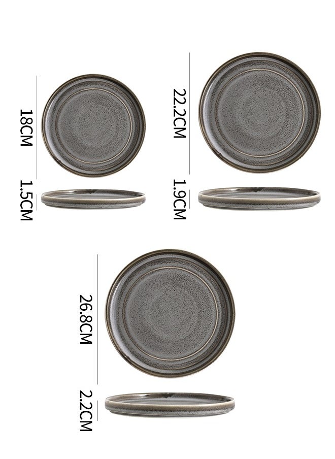 4-Piece Safety Silicon Glaze Ceramic Dinnerware Sets 8 Inch