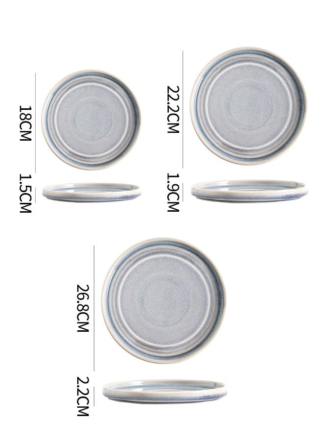 4-Piece Safety Silicon Glaze Ceramic Dinnerware Sets 8 Inch