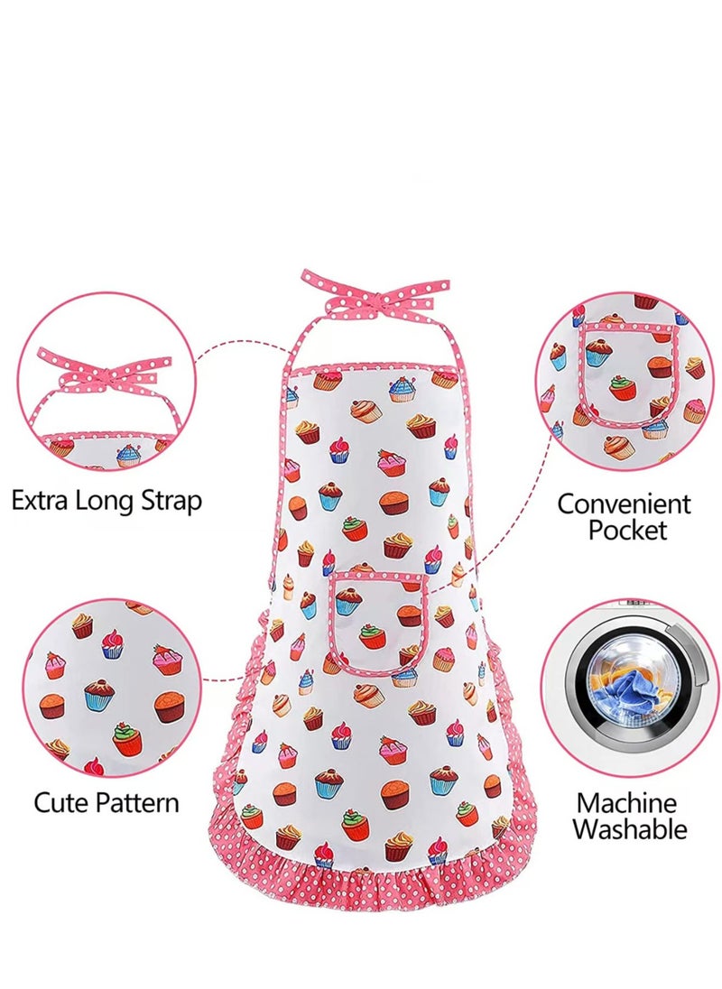 Cooking and Baking Set for Kids, Kids' Chef Role Play Costume Set, Toddler Chef Hat Apron Dress Up with Apron, Chef Hat, Mitt, Cookie Cutters and Utensil for Kids Aged 3+ Years