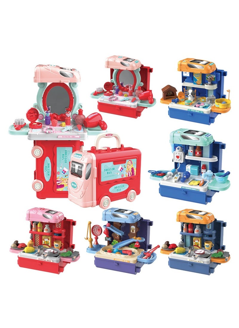 Plastic Toy Play Kitchen Food Set for Kids, Toddlers 3-5 - Cooking Pretend Play Interactive Station Indoor/Outdoor with Sink, Water, Steam, Sound, Accessories  -Boys and Girls Birthday Gift