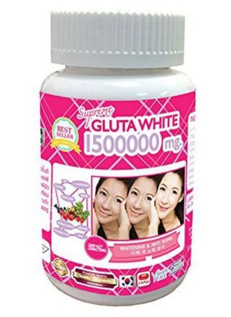 White 1500000 Mg Glutathione Skin Brightening 30 Caps