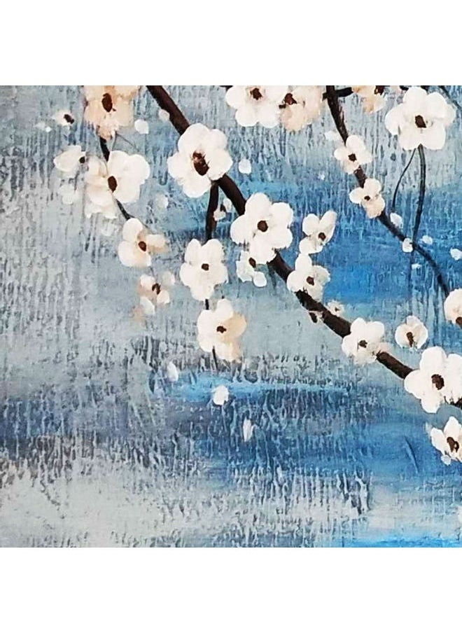 3-Piece Plum Blossom Wall Painting Set Blue/Brown/White 23.6x15.7x0.1ininch