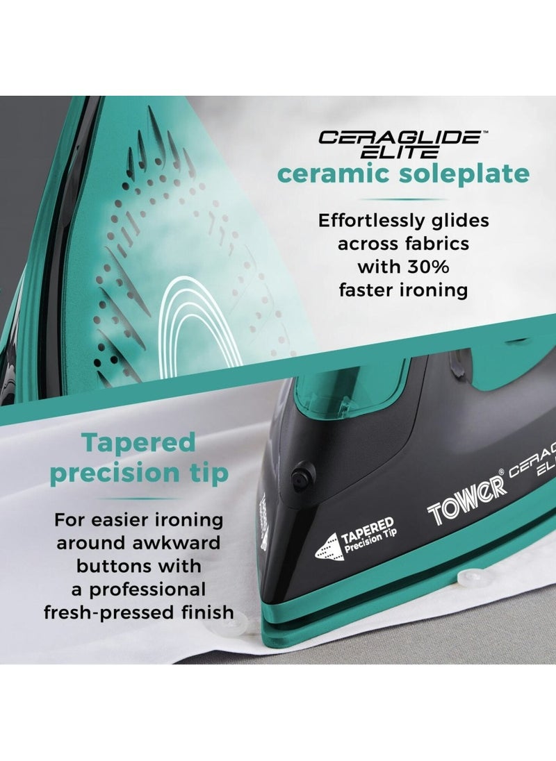 Tower T22021TL Ceraglide 3100W Steam Iron Teal color