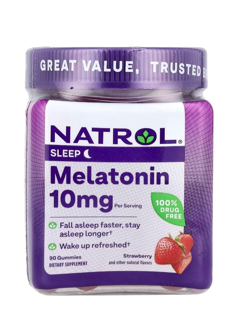 Melatonin Chewable Tablets Strawberry 10 Mg Per Servings, 90 Chewable Tablets