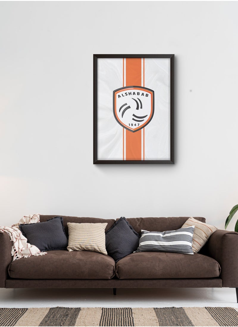 Framed and Printed Al Shabab Football Club Football Themed Artwork – Wall Mount Friendly, Includes Hooks and Screws- 60 * 40 cm